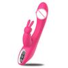 2 in 1 Rabbit Vibrator G-Spot Dildo Vibe Waterproof Clit Stimulate Masturbation Massager Rechargeable Adult Sex Toys for Women%