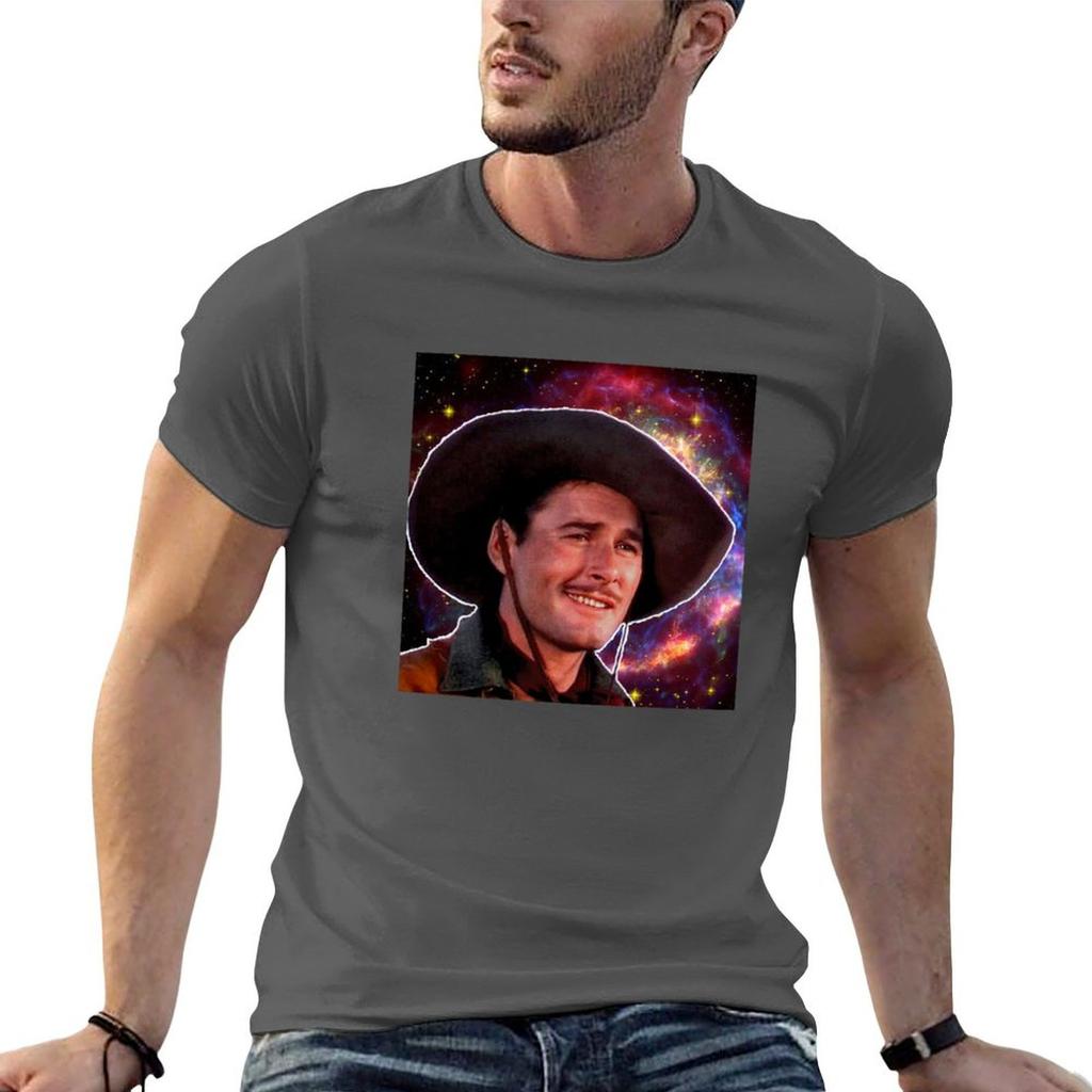 Errol Flynncelestial Cowboy Tshirt Basic Simple Casual Short Sleeve Tee