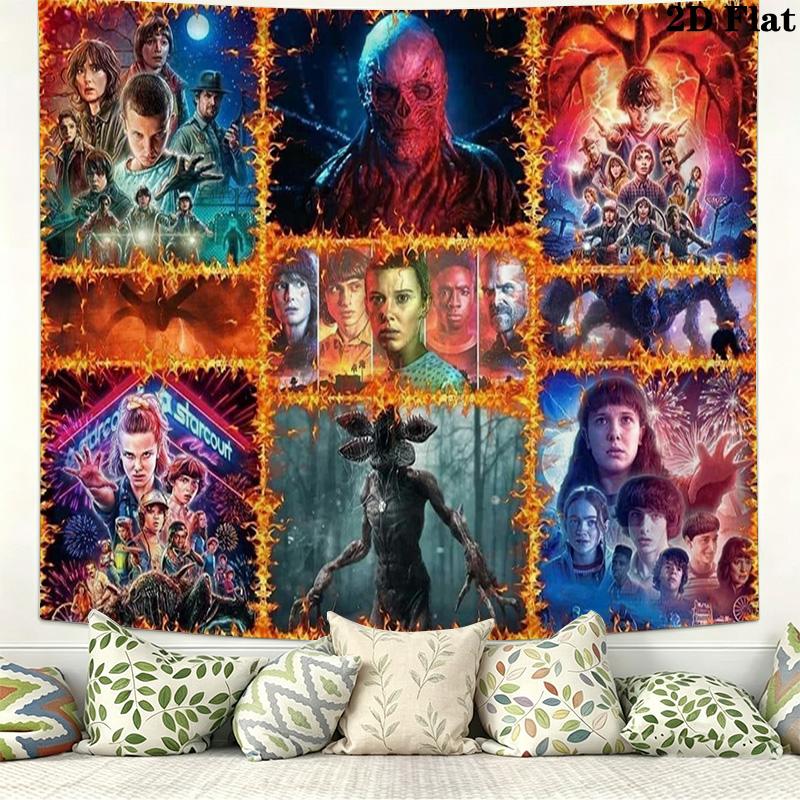 Stranger Series Wall Tapestry Aesthetic Wall Hanging Printed Fabric Blanket Decorative Tapestries for Bedroom Living Room Home Decor