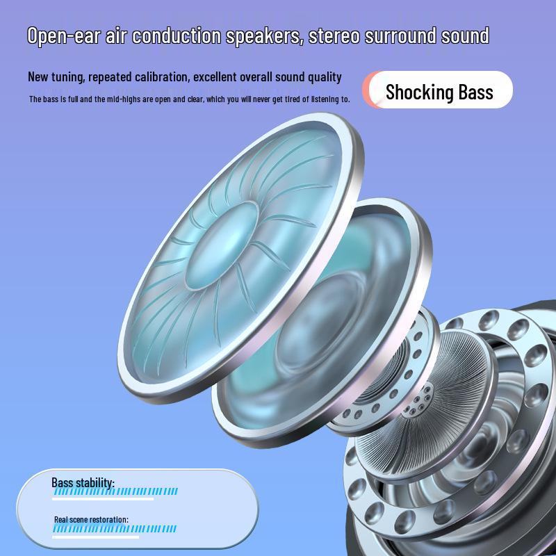 Беспроводные Bluetooth-наушники с заушным креплением, с воздушной проводимостью и длительным временем работы от аккумулятора для бега