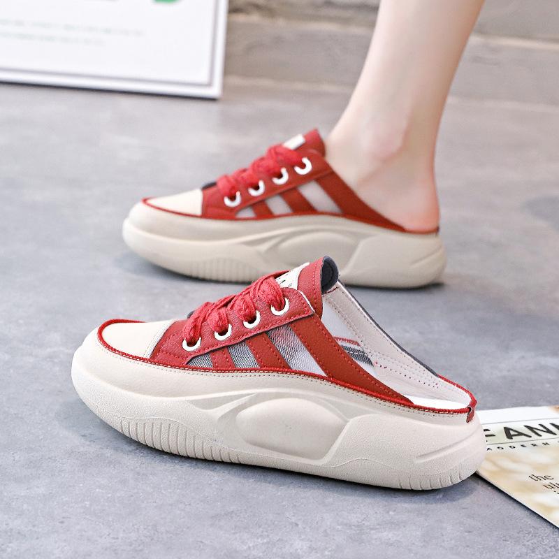Half Slippers Women'S New Summer Outer Wear Thick-Soled One-Pedal Bag Head Sandals High-End Casual Sandals Q216