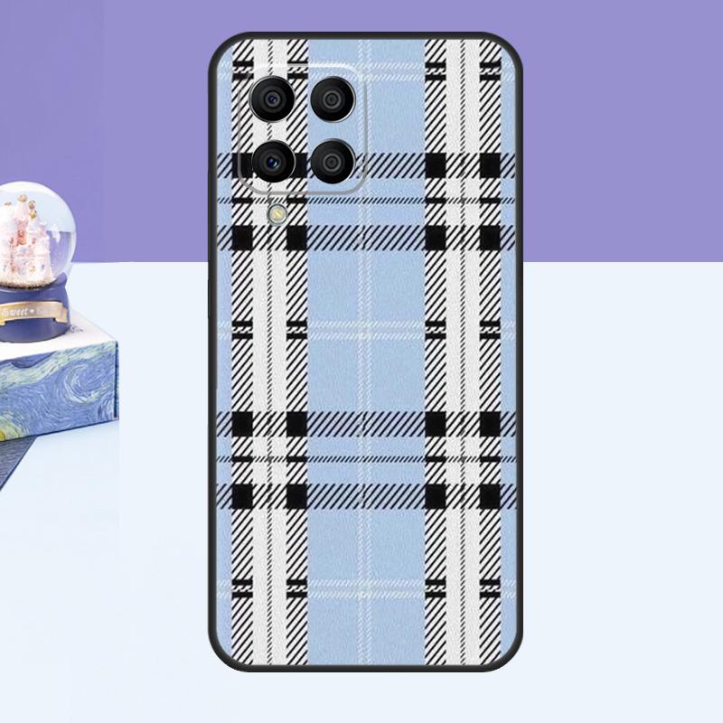 Чехол с клетчатым узором и полосками для Samsung Galaxy M53 M33 M15 M35 M55 M11 M14 M34 M54 M31 M51 M12 M32 M52 M16 M36 M56