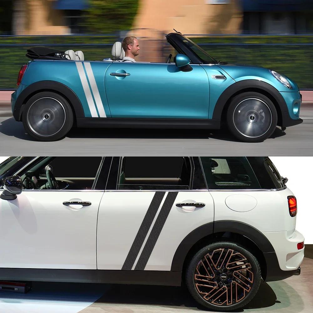 Для MINI Cooper S One JCW F56 F55 F60 R56 R60 R61 R56 F54 Аксессуары Боковые гоночные полосы для автомобиля Виниловые наклейки Декали Декор