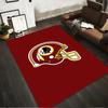 Red Football Helmet with Feather Design Rug Non-slip rug suitable for living room and bedroom sofas.