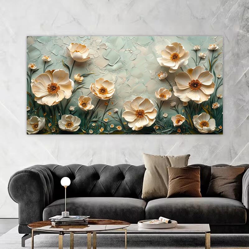 Цельный абстрактный цветочный плакат, современное украшение для дома, печать на холсте, настенная живопись, картина для гостиной, без рамки