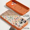 Ретро акварельный цветочный принт Жидкий силиконовый чехол Для iPhone 17 18 Pro Max Магнитный Для Magsafe Мягкий чехол Для iPhone 16 15 14 13 Pro Max