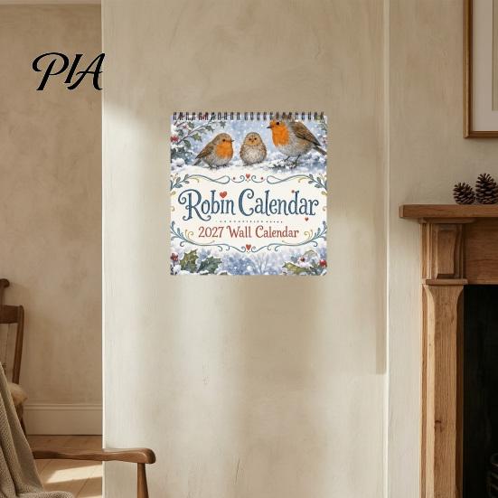 Home Office Supplies 2027 Bird Wall Calendar, 12-Month Monthly Planner for Kitchen, Festival Event Cultural Decor with Beautifully Illustrated Photos