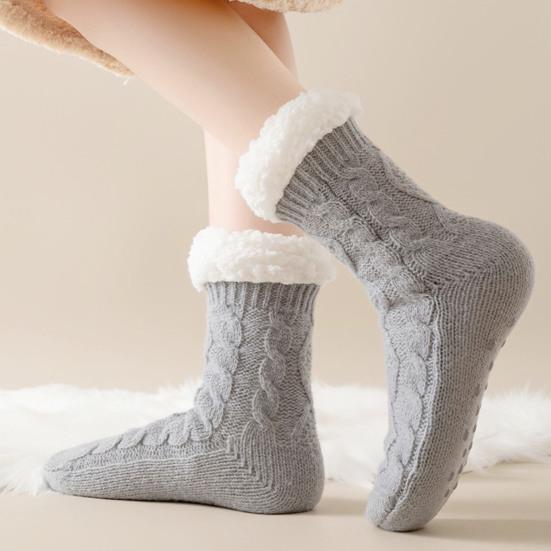 1 Pair Non-Slip Slipper Socks Ultra-Thick Cashmere Home Sleeping Socks Winter Slipper Socks for Women And Elderly