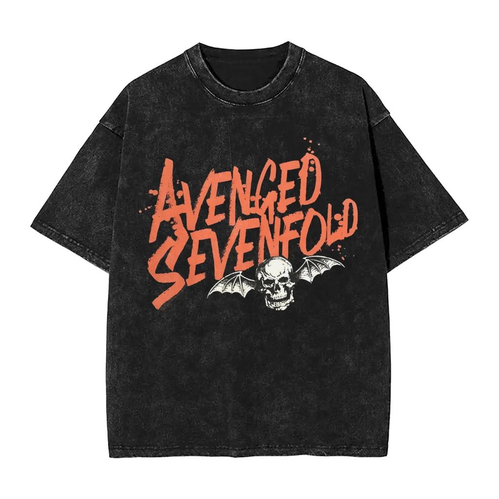 Avengeds Metal Band Graphic TShirts Cotton Unique TShirt Crew Neck Sevenfolds Graphic Printed Tee Shirt Short Sleeve Clothing