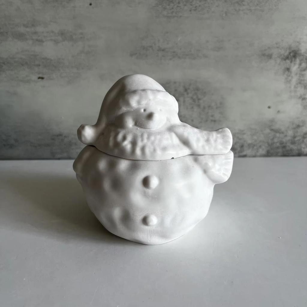 Snowman Storage Tank Silicone Mold Christmas Series Candle Cup Storage Box Gypsum Glue Mould