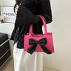 Trendy Women's Shoulder Bag 2024 Spring Bow-knot Street Style Handbag Pu Leather