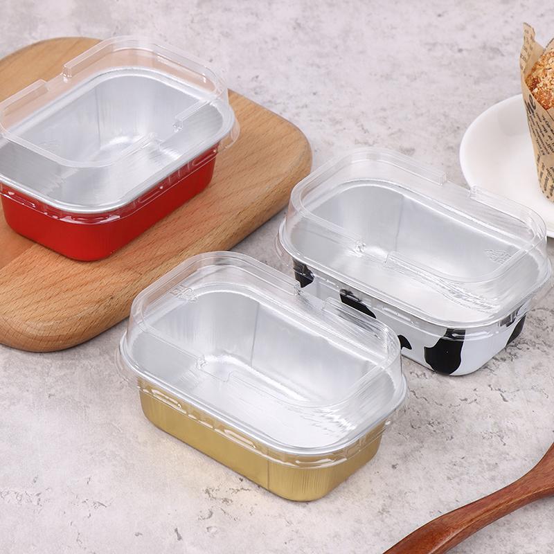 10шт прямоугольные формы для выпечки из алюминиевой фольги с крышкой, инструменты для выпечки