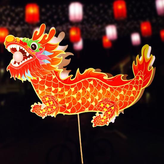2024 Весенний фестиваль Фонарь Дракона Яркий цвет Традиционный ручной работы DIY Craft Lucky Lantern для празднования Нового года