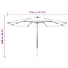 350 cm Taupe Sun Umbrella with Wooden Pole