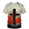 Крест принт 3D футболка Иисус Христианская мода церковь топ с короткими рукавами большой размер летние повседневные мужские