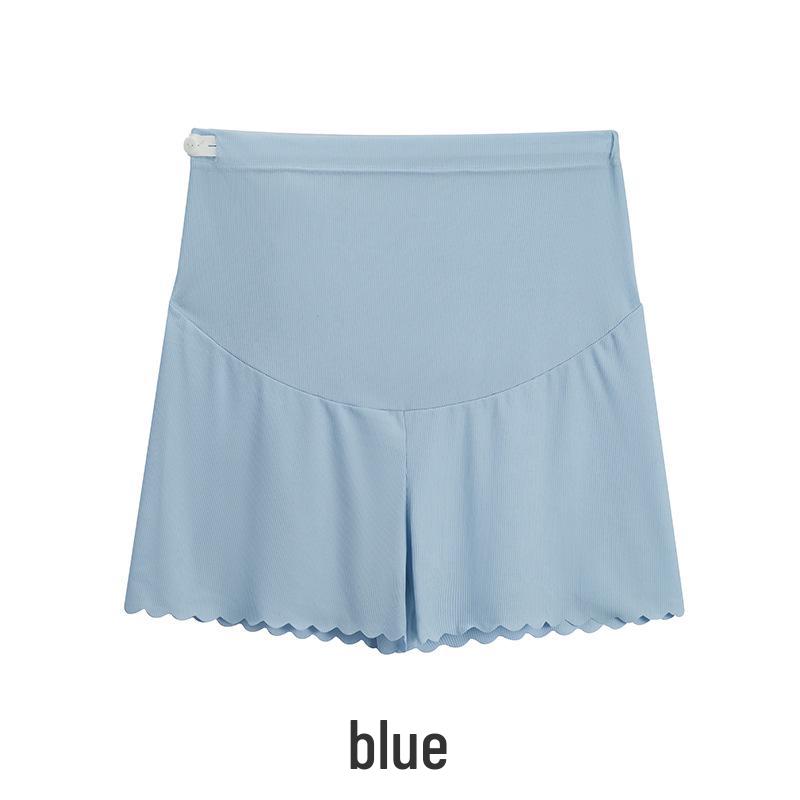 Шорты для беременных из ледяного шелка: Тонкая, Поддерживающая живот, Одежда для улицы три четверти, Летний стиль, Свободного кроя, Леггинсы с защитой от просвечивания.