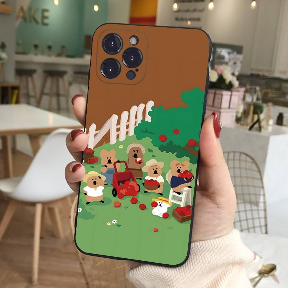 Cute Bear Quokkas Magsafe For IPhone 17 16 15 14 13 12 11 Pro Max Plus Shockproof Black Soft Phone Cover