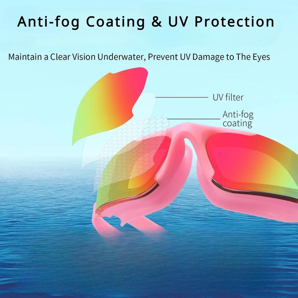 Очки для плавания с диоптриями для детей и девочек, водонепроницаемые, противотуманные, комплект для плавания из ацетата