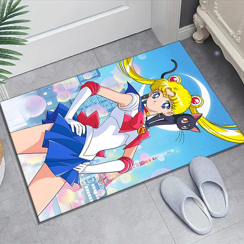 Sailor Moon Design Area Rug - Non-Slip, Soft & Cozy Floor Mat for Living Room, Bedroom, Office - Indoor/Outdoor Decorative Carpet
