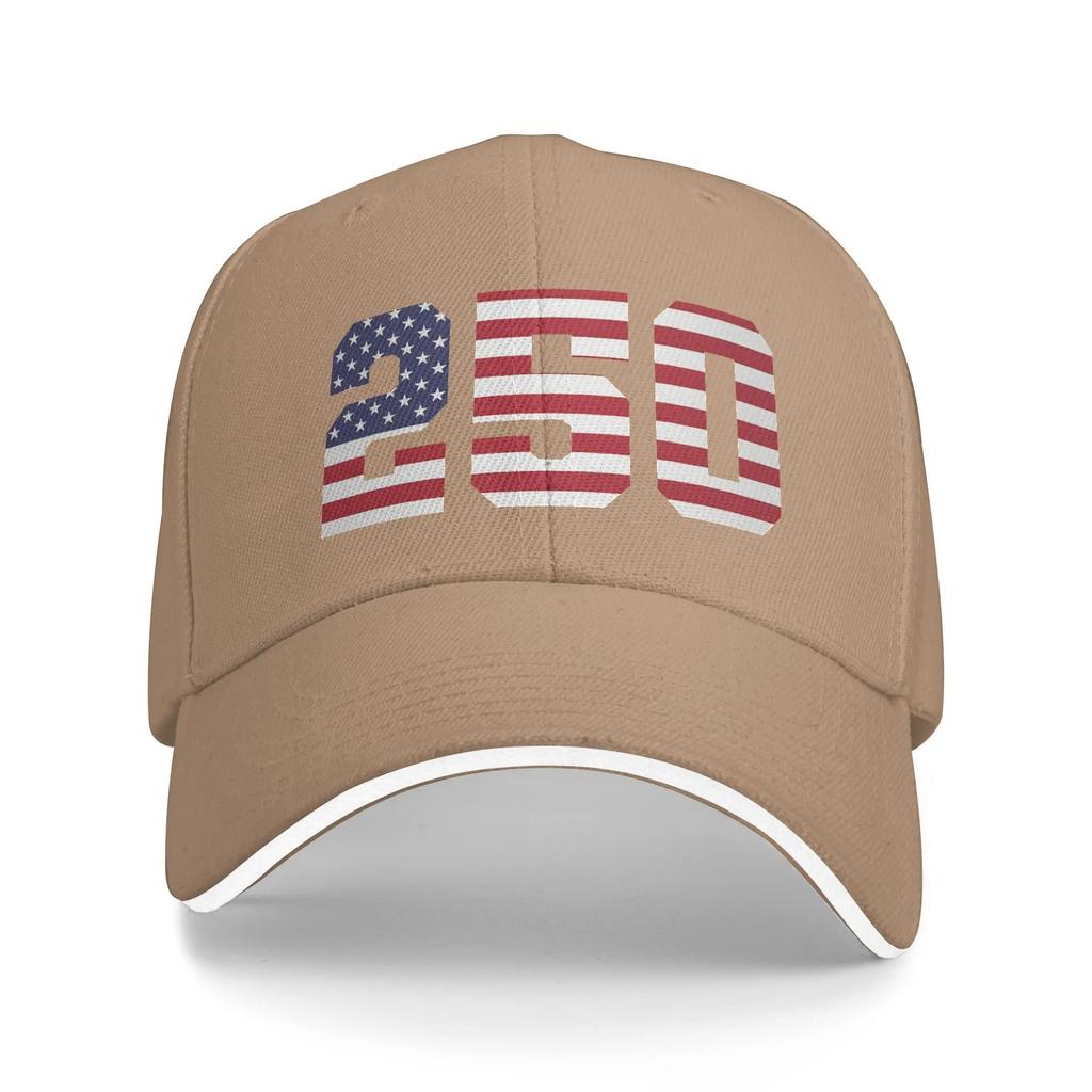 USA 250 Number Print Baseball Cap Adjustable Cotton Casual Trucker Hat Adult Sports