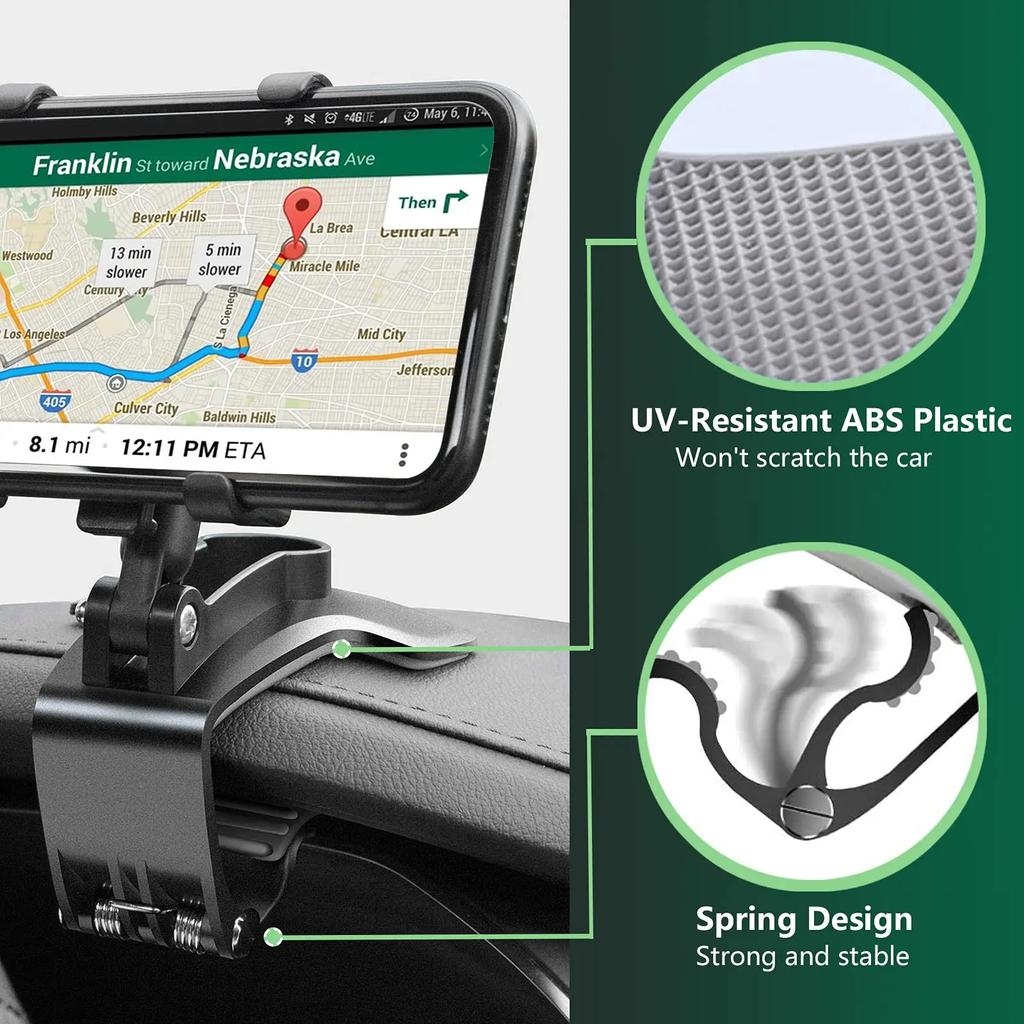 Car Mobile Phone Holder Universal Dashboard Phone Stand Easy Clip Mount Stand GPS Navigation Hanging Bracket For All Smartphones