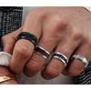 [JeryWe] 16 Pieces Stainless Steel Fidget Ring Unisex stress anxiety relief ring black cool chain band spinner ring set marriage promise mens pack