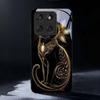 Мистическая Золотая Жемчужная Кошка Черный Стеклянный Чехол Для Телефона Для Motorola Moto Edge 60 70 20 Lite 30 Pro 40 50 Ultra X30 Pro G14 G75 G84 Чехол