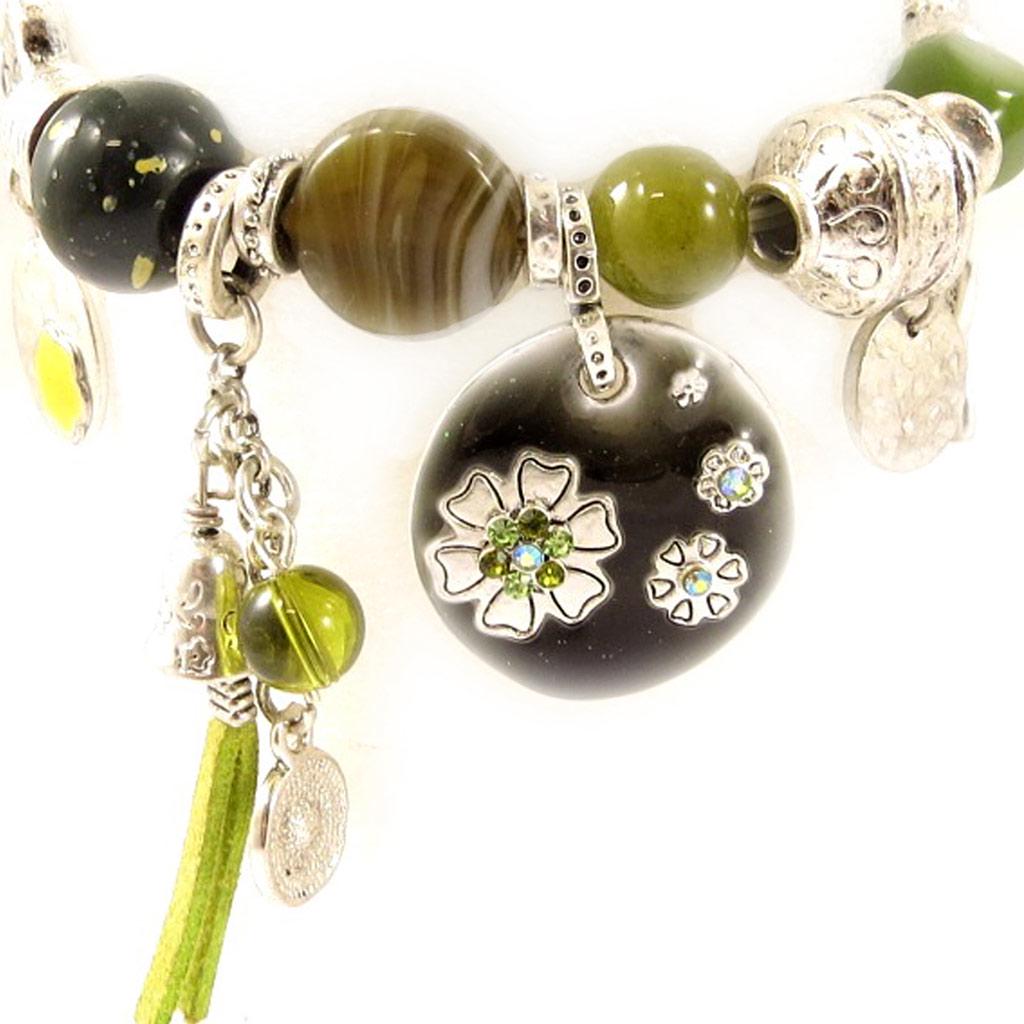 Les Trésors De Lily [C5447] — Зеленый дизайнерский браслет «Японский сад»