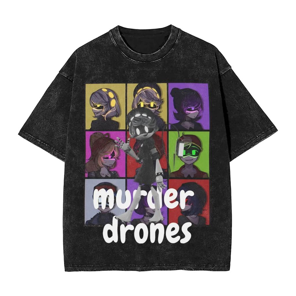 Murder Drones TShirt Summer YK Classic T Shirts Cotton Hipster Tee Shirt Short Highend Luxury hot product Washed Retro Unisex