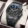 Top Luxury Brand Auto Date Wristwatch Mens Sport Waterproof Multi Function Chronograph Stainless Steel Wristwatches