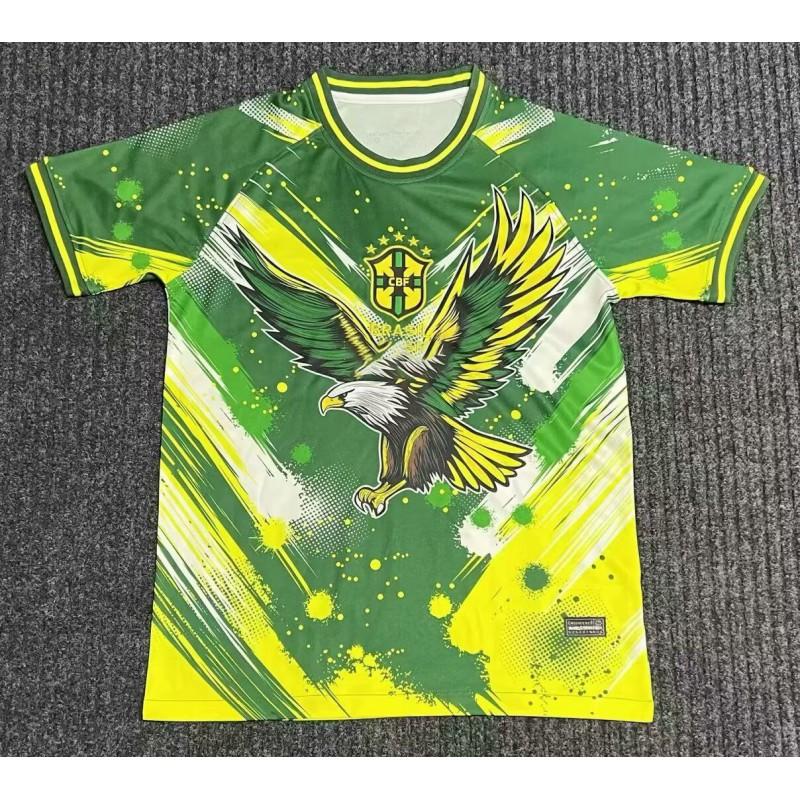 Brazil National Team Soccer Jersey Men Women Short Sleeve Training Match Shirt Breathable Sportswear