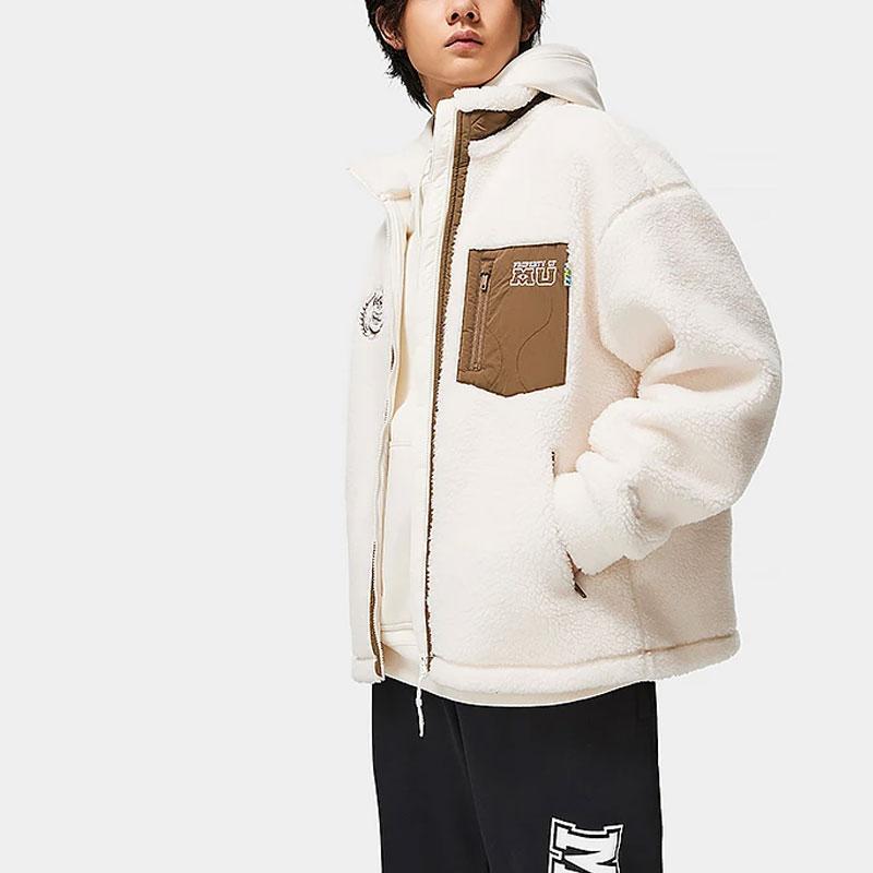 Li Ning X Disney Monsters University цветная флисовая теплая свободная трикотажная куртка с длинным рукавом мужская куртка AFDT655-3