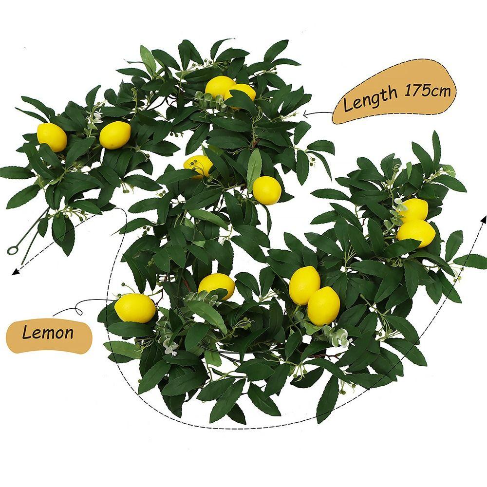Real Touch Artificial Lemon Garland Green Plant Faux Fruit Vine  Door Wall Table Decor