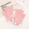 Korean Knitted Children's Gloves Cute Fashionable Warm LOVE Bicycle Gloves All Fingers Outdoor Autumn Winter Play Accessories