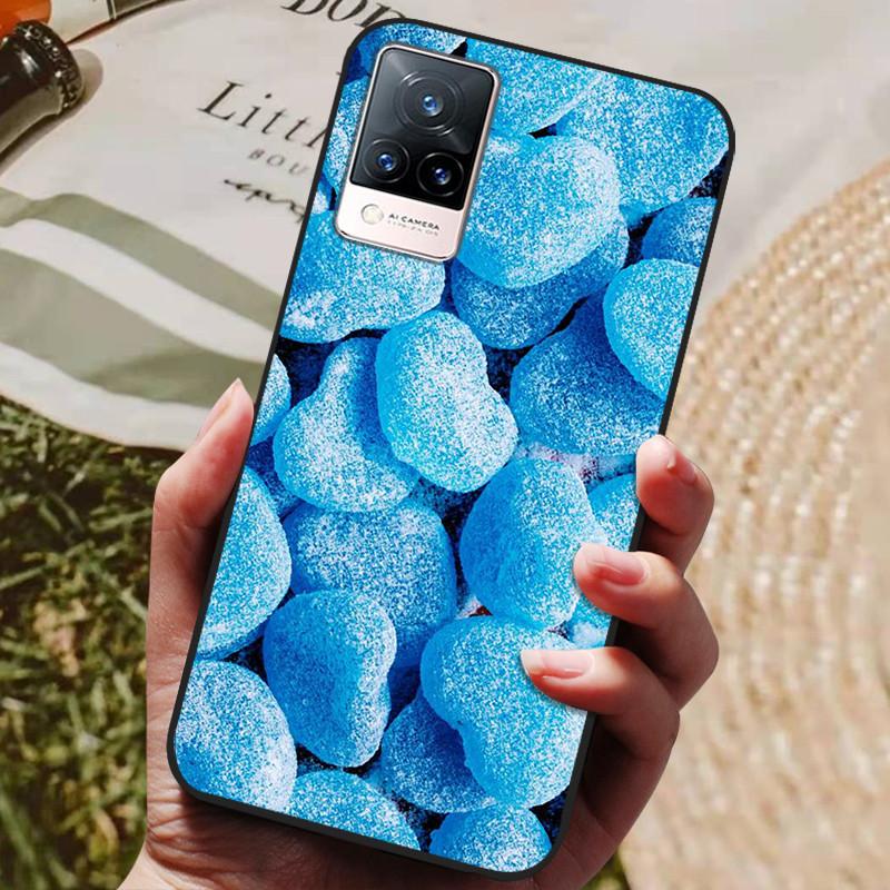 Для чехла Coque vivo V21e Силиконовая задняя крышка Чехол для телефона Для vivo V21e Чехлы Мягкий бампер Funda на vivo V2061 V21 e V 21e 6.44" Сумка