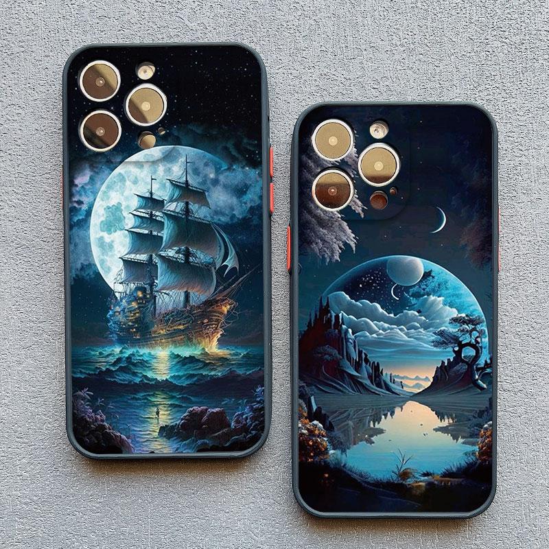 Чехол для телефона 'Морское путешествие Облачный горизонт' Для iPhone 16 15 11 Pro Max 14 7 8 Plus XR XS X 13 12 Pro Max Mini Ударопрочный чехол для телефона