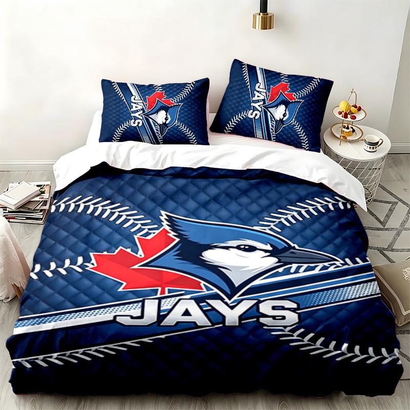 Blue Jays Academy 3pc set Perfect for bedroom use Comfortable bedding set includes a duvet cover and two pillowcases Ideal birthday or Christmas gift