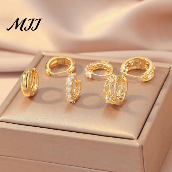 Серьги-каффы без прокола, 3 пары, Минималистичные металлические полые серьги-клипсы с цирконием, Набор для многослойного ношения для женщин, Модные украшения для повседневного ношения, Женские