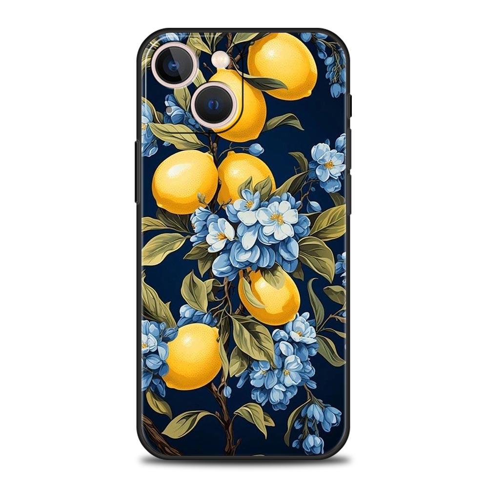 Летний чехол-бампер с принтом лимона и свежих фруктов для iPhone 17 16 15 14 13 12 11 Pro Max 17 Air Plus, противоударный, из мягкого ТПУ