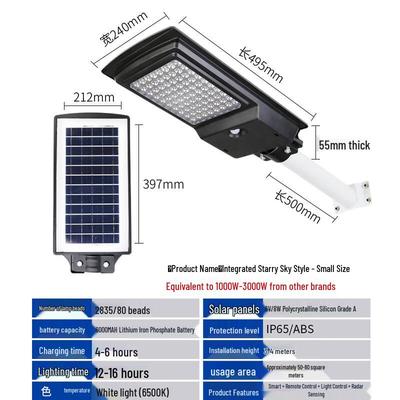 JUN YONG LIGHTING Интегрированный светодиодный солнечный уличный светильник