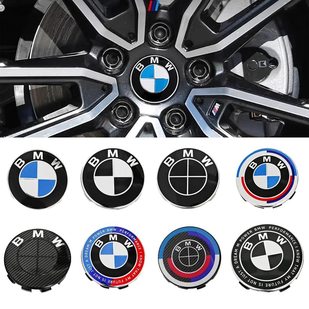 For BMW M 4pcs For BMW 50th E90 E60 F10 F20 G20 G30 E53 E85 E70 56mm 68mm Blue White Car Hub Cap Wheel Center Cap Emblem Badge Accessories zj6