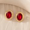A Pair of Luxurious Glass-Inlaid Zinc Alloy Earrings, Vintage Earrings Suitable for Daily Wear and Wedding Wear