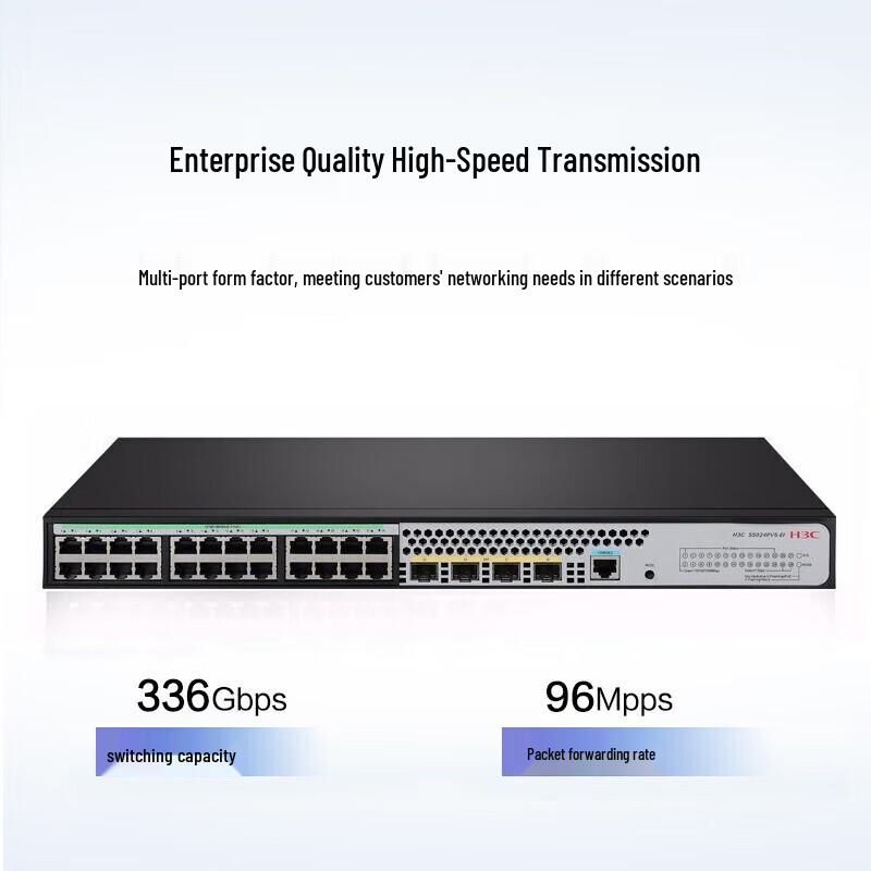 H3C S5024PV6-EI-HPWR 24-Port Gigabit POE+ Managed Switch