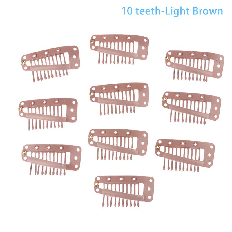 10 шт. Защелкивающиеся клипсы для париков с 9/10 зубцами, Портативные металлические защелкивающиеся заколки для волос для аксессуаров для наращивания волос, Инструмент10 шт. Клипсы для наращивания волос