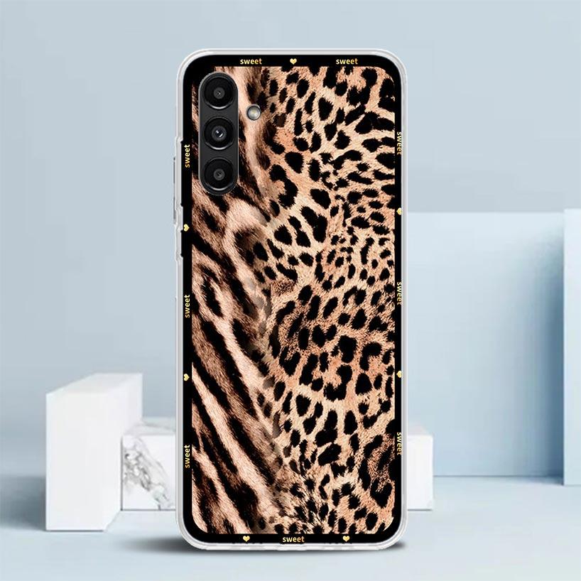 Чехол для телефона с принтом леопарда для Samsung Galaxy A17 A37 A57 A16 A15 A14 A13 A56 A55 A54 A53 A36 A35 A34 A33 A26 A25 A24 A23 G