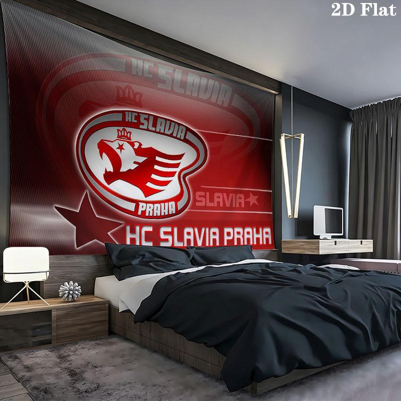 SK Slavia Praha Art Wall tapestry, aesthetic printed fabric blanket, suitable for bedroom, living room, and home decor.
