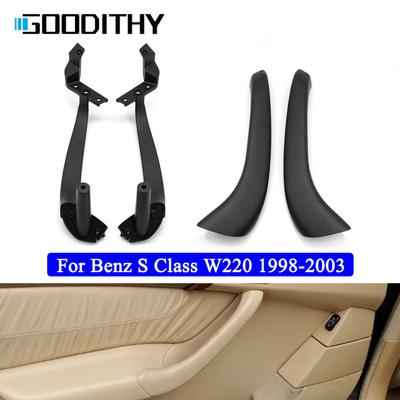 2PCS Interior Car Front Rear Left Right Door Inner Pull Handle Outer Cover Panel Trim For Mercedes Benz S Class W220 1998-2003