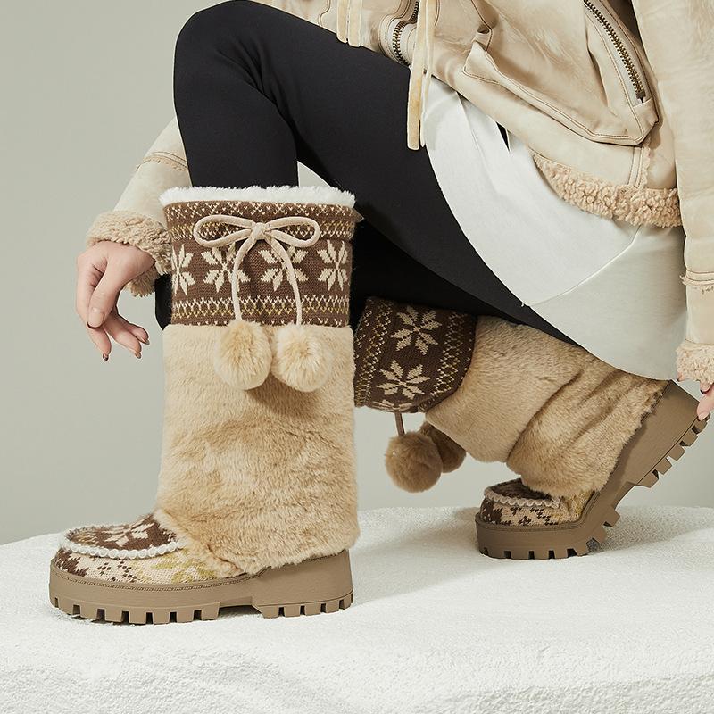 Женские модные зимние ботинки на толстой подошве, длинные, легкие, теплые, защищающие от холода и снега, нескользящие, повседневные кроссовки, хлопковые ботинки