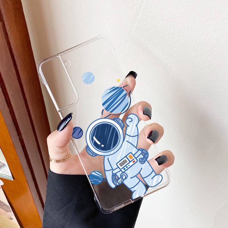 Чехол для телефона YNDFCNB Cartoon Astronaut для Samsung S20 S10 lite S21 plus для Redmi Note8 9pro для Huawei P20 Clear Case