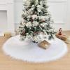 38/68cm Snowy White Christmas Tree Skirt Plush Faux Fur Xmas Trees Carpet Mat Ornaments For  New Year Home Party Decoration